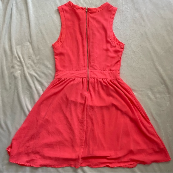 SOLD - Xhilaration Hot Salmon Colored Cutout Dress - Picture 6 of 6